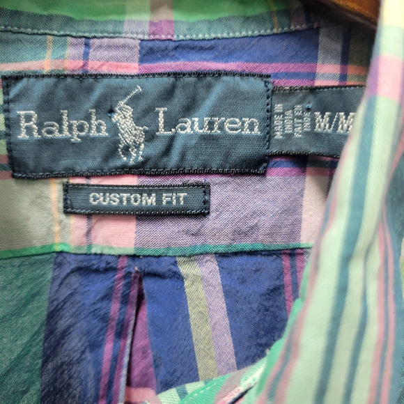 Polo Ralph Lauren Classic Fit Large Plaid Oxford Short Sleeve Woven Shirt Medium - Picture 6 of 6